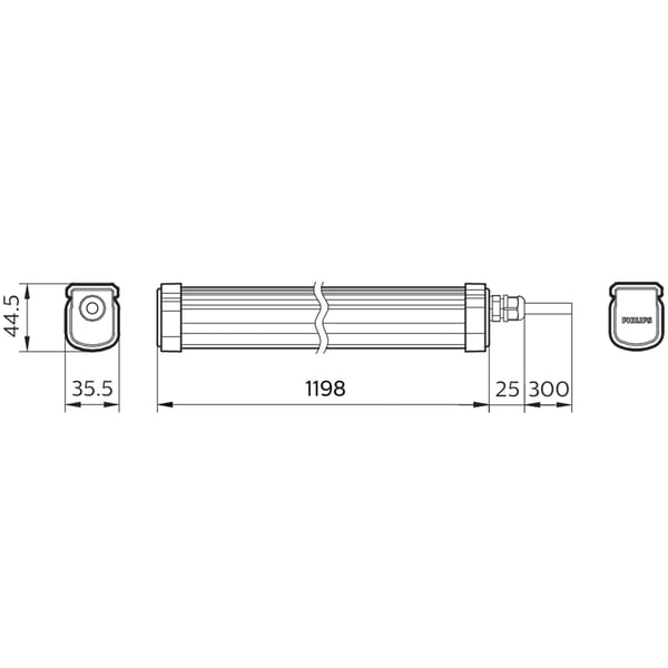 ProjectLine Taklampe 120cm 34W 3400lm IP65