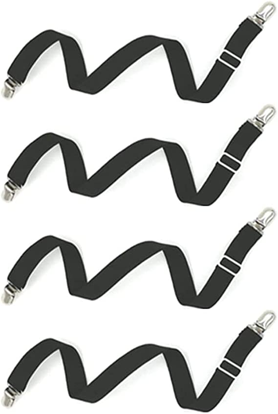 4 stk Elastiske skridsikre stropper Black