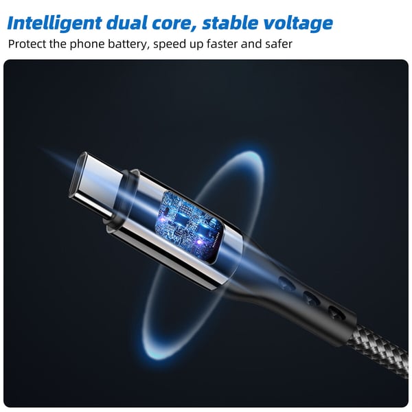 USB-C PD hurtigopladningskabel 100 W Black 1 m