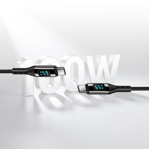 USB-C PD hurtigopladningskabel 100 W Black 2 m