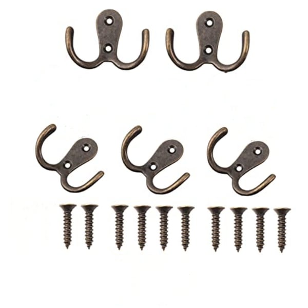 5 stk. Vintage doble kroker Copper