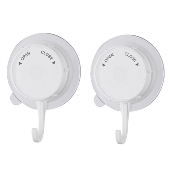 Kraftige sugekoppkroker 2-pack White