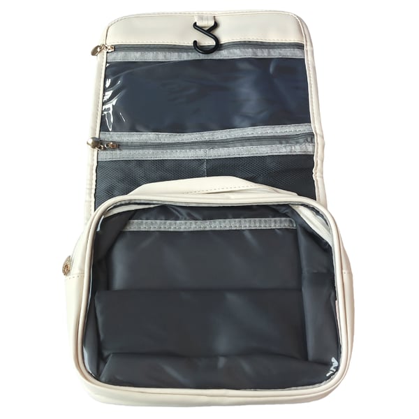 Hengende toalettmappe, kosmetikkveske for reise Beige