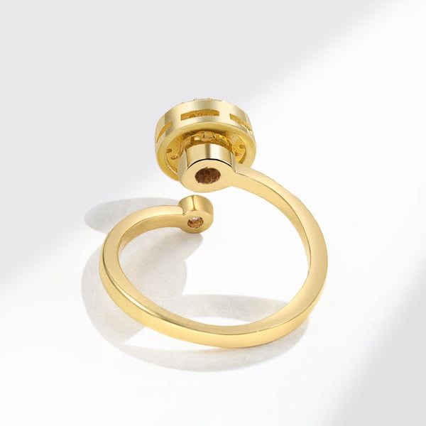 Justerbar åpen ring med roterbar rund dekorasjon Gold