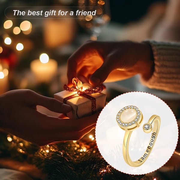 Justerbar åpen ring med roterbar rund dekorasjon Gold