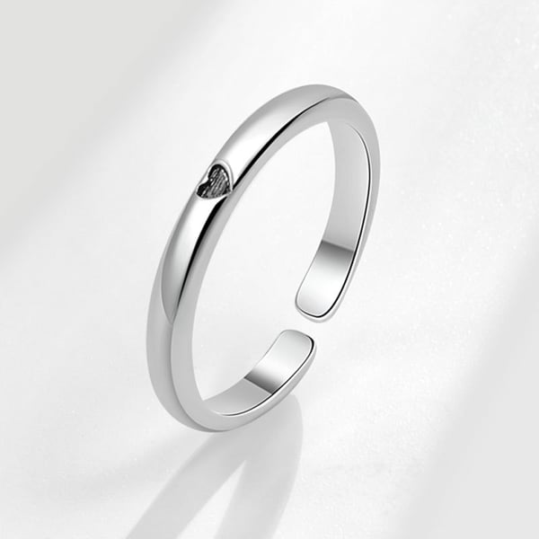 Justerbar Ring - Hjärtdesign Silver