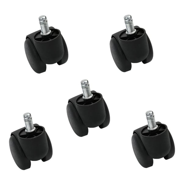 Stolhjul svinghjul møbelhjul 5-pakning 50 mm / 2 tommer Black