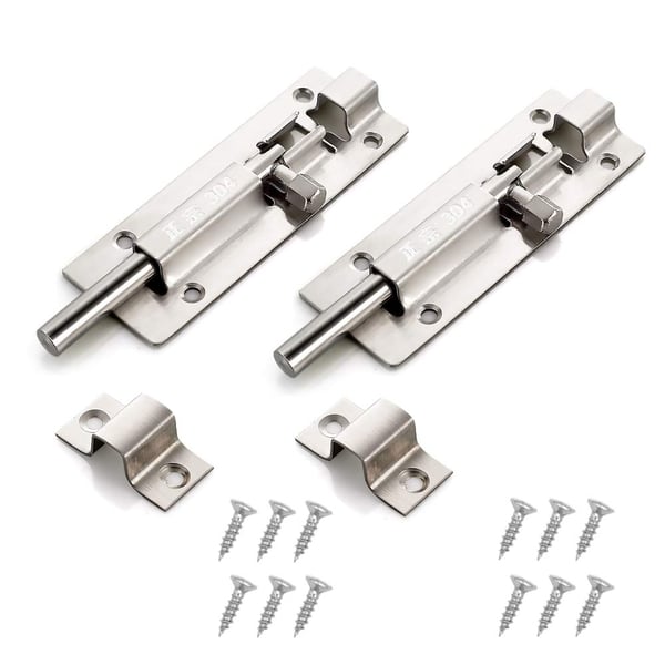 Dörrspärr regel dörr skjutregel med skruvar rostfritt stål 2-set 1.5 inch Dörrspärr regel dörr skjutregel med skruvar rostfritt stål 2-set 1.5 inch