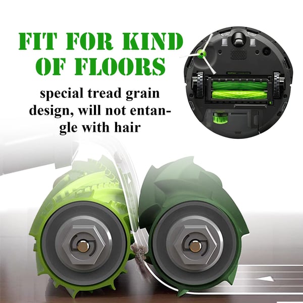 Hovedbørster til iRobot Roombai 7, 4 par Green iRobot Roomba