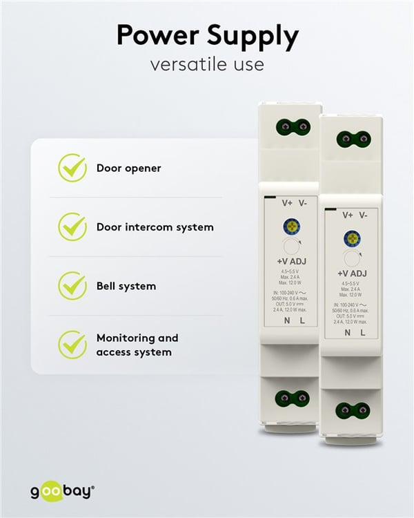Virtalähde DIN-kiskoon 5 V, 2,4 A, 12 W