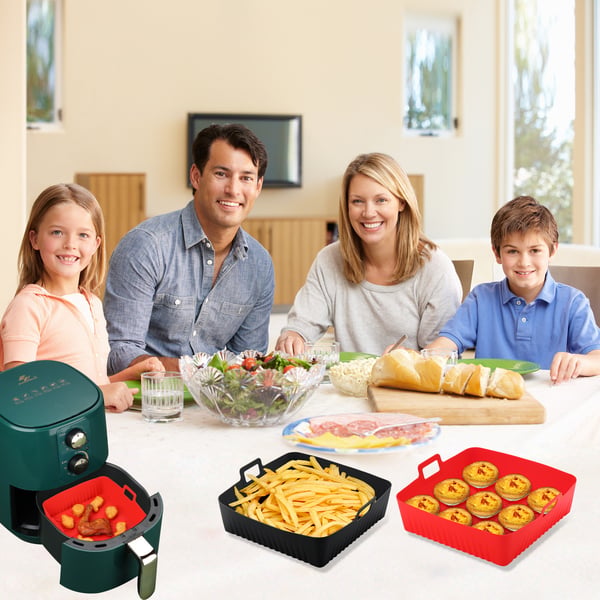 Matbeholder til airfryer, av ikke-klebrig silikon Black