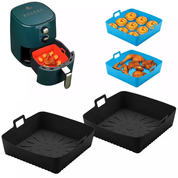 Matbeholder til airfryer, av ikke-klebrig silikon Black