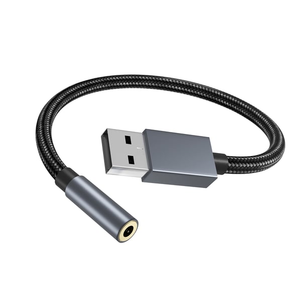 USB - 3,5 mm (naaras) audiosovitin Grey