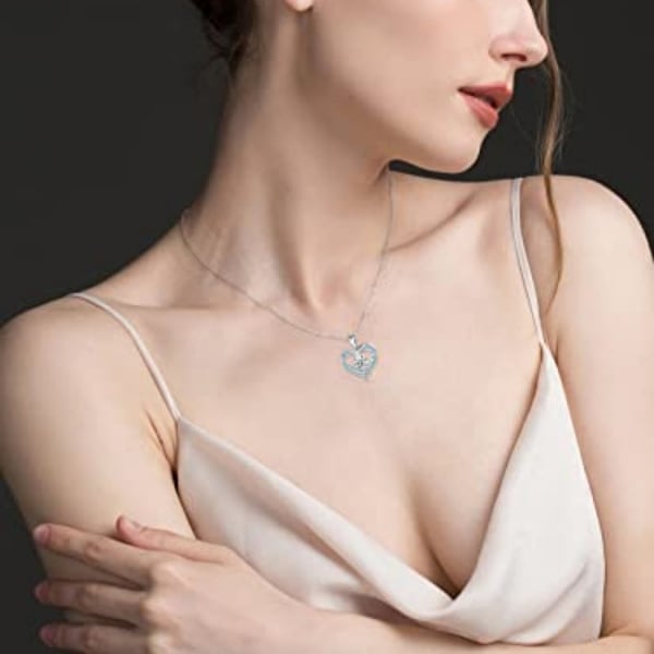 Hjerteformet diamant vedhæng halskæde Silver