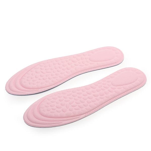 4D massage åndbar stødabsorberende sko indersål 1 par Pink