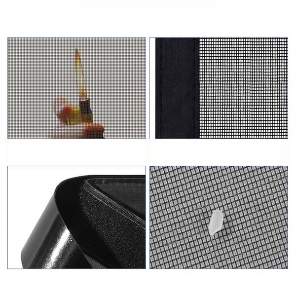Glassfiber vindu nettinggardin med glidelås - holder insekter ute 120x120 cm White