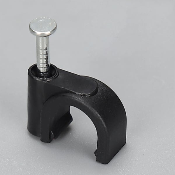 Kabelklemmer med spiker 100-pak Black 4 mm