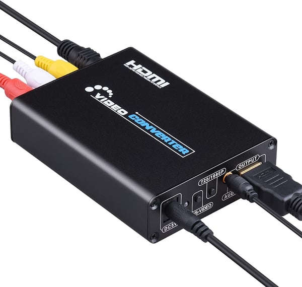 Omformer, AV og S-video til HDMI Black