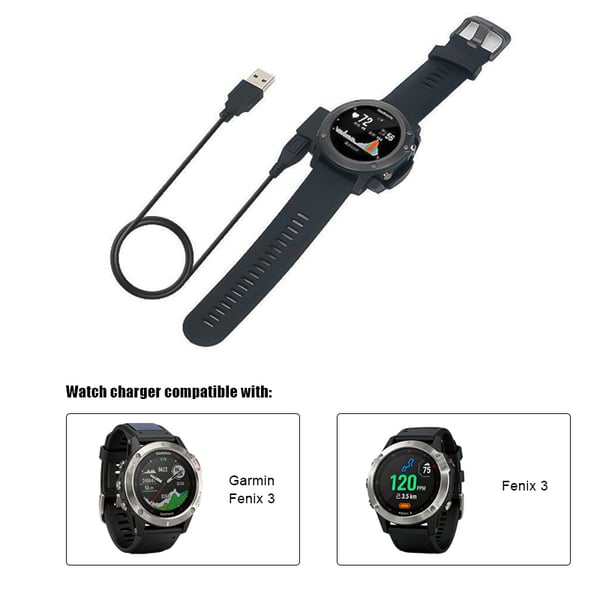 Lader for Garmin Fenix 3 / Fenix 3 HR-klokke Black