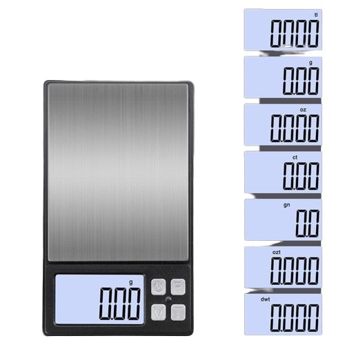Digital vægt, juvelervægt, præcisionsvægt, guldvægt 500g/0,1g Black