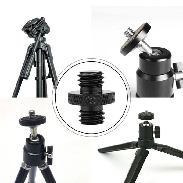 Kamerastativ med skrueadapter 1/4" til 3/8", 6-delt Black