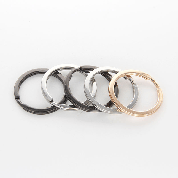Runde karabinerringe nøgleringe i zinklegering 10 dele Black 30 mm