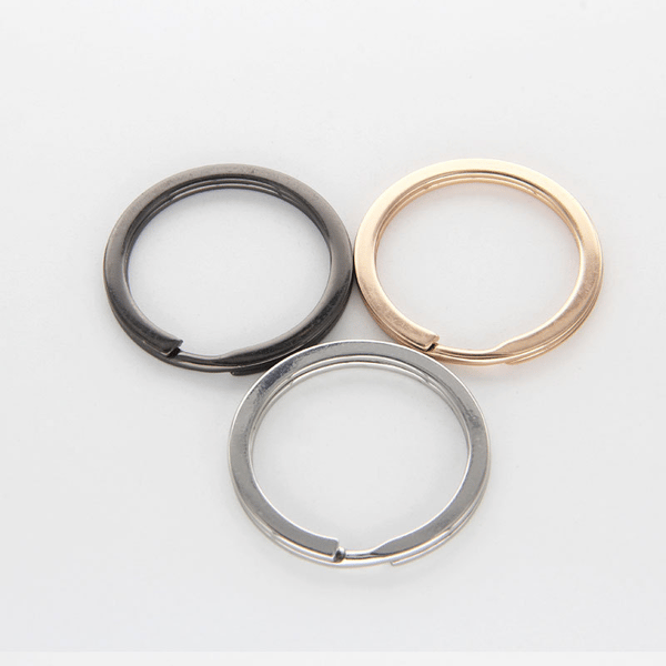 Runde karabinerringe nøgleringe i zinklegering 10 dele Black 30 mm