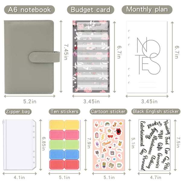 Notisbok i A6 med ringperm for planlegging av budsjett Black