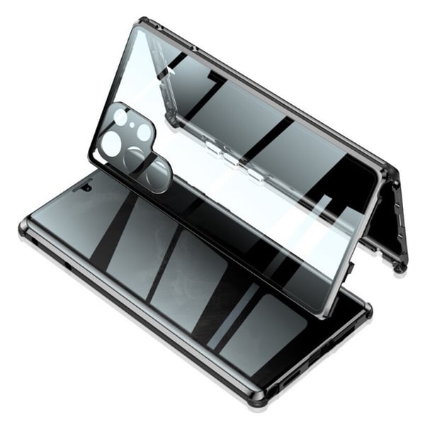 Magnetisk tosidig mobildeksel i herdet glass Black Samsung Galaxy S23