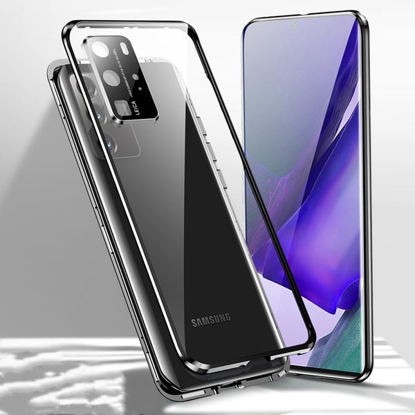 Magnetisk tosidig mobildeksel i herdet glass Black Samsung Galaxy S23