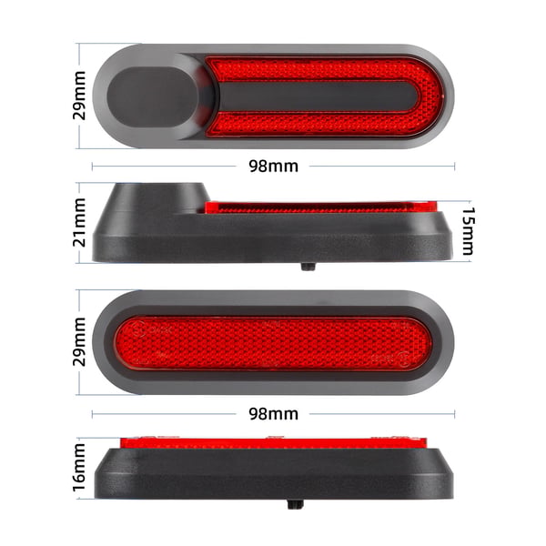 Xiaomi M365/PRO2 Scooter Sidedekorasjonstrekk 4 stk Red