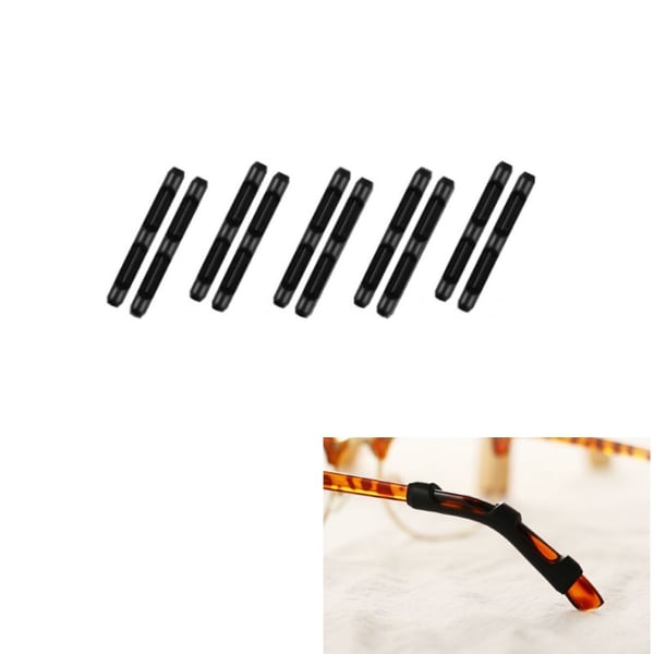 Brilleholder - Anti-skli silikon - 5 par Black