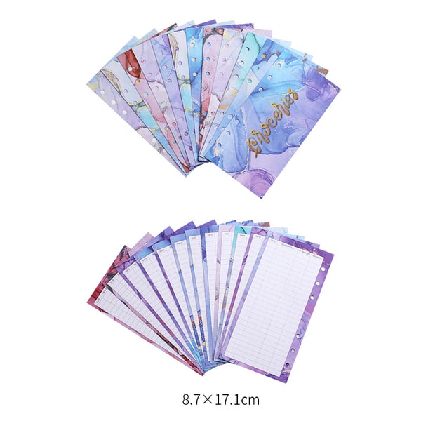 A6 Papper för Budgetplanering för 6-Ringspärm, 12-pack MultiColor
