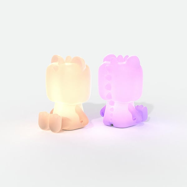 Søt Nattlampe Dino Multicolor