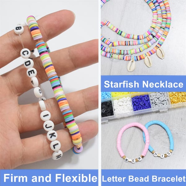 4105 stk. 18 farger leireperler til armbåndsfremstilling, flerfargede leireperler til smykkefremstilling MultiColor