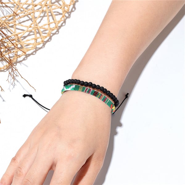 Vävda armband 2 st MultiColor
