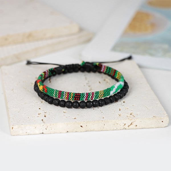 Vävda armband 2 st MultiColor