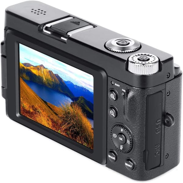 Digitalkamera 4K 48MP 3,0 tommer IPS fast fokus Black