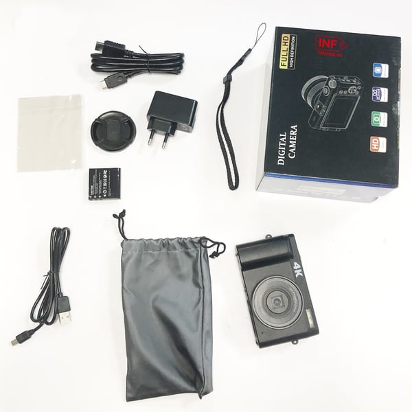 Digitalkamera 4K 48MP 3,0 tommer IPS fast fokus Black