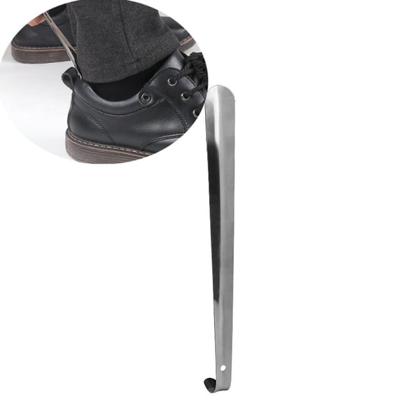 Pitkä metallinen kenkälusikka Silver 30 cm