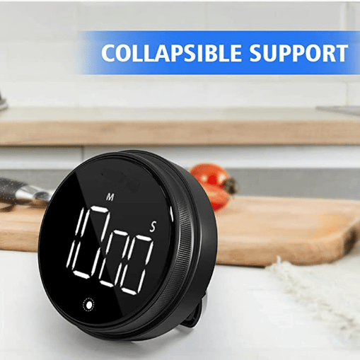 Digital kjøkkentimer, magnetisk nedtellingstidtaker med stort LED-display Black
