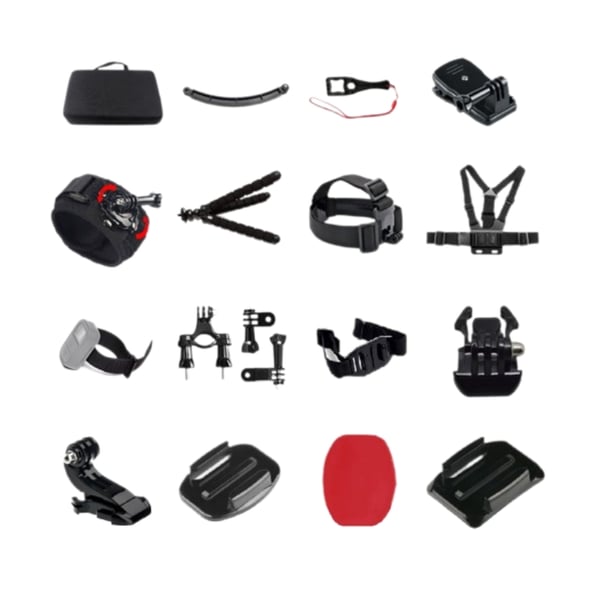 Tilbehørssæt til actionkamera 50 dele MultiColor GoPro 9/8/7, Insta 360, DJI Osmo Action