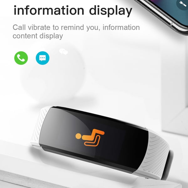 Aktivitetsarmbånd med puls, søvnmonitor, skritteller IP67 Black