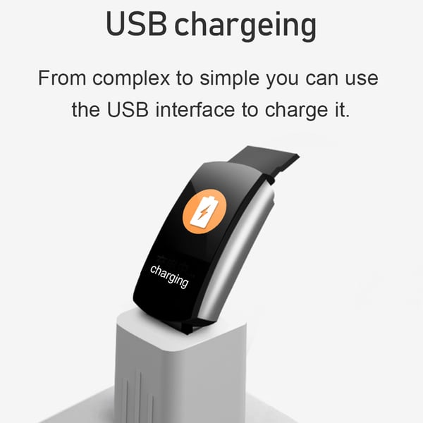 Aktivitetsarmbånd med puls, søvnmonitor, skritteller IP67 Black