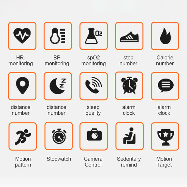 Aktivitetsarmbånd med puls, søvnmonitor, skritteller IP67 Black