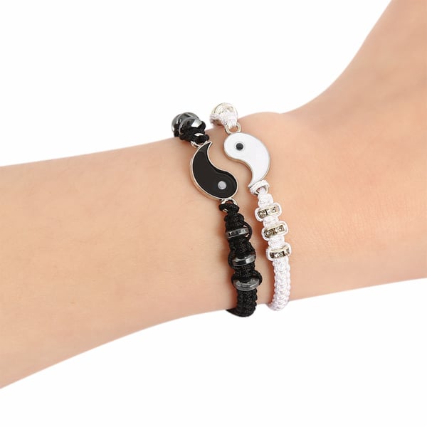 Yin Yang anheng halskjeder armbånd sett Silver