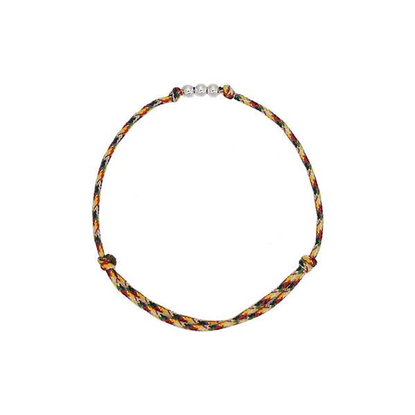 S925 Sølvflettet armbånd MultiColor
