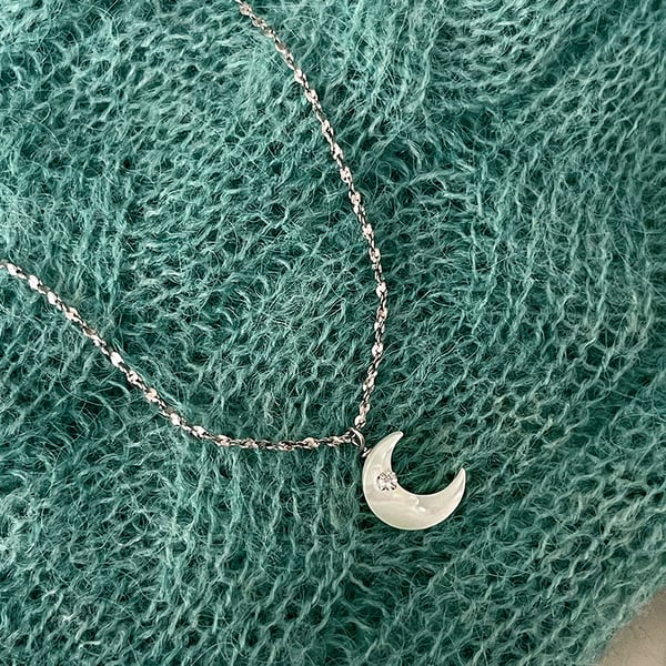 S925 Sølv Halskjede Moon Silver
