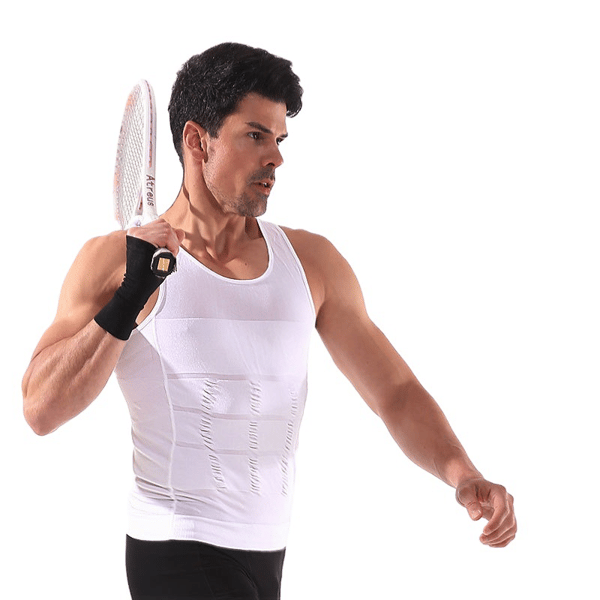 Tanktop muskelskjorte for menn treningsskjorte ermeløs skjorte White L