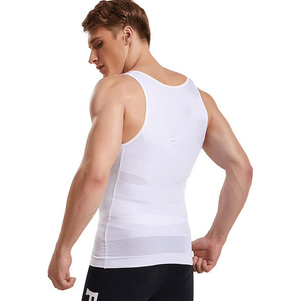 Tanktop muskelskjorte for menn treningsskjorte ermeløs skjorte White L